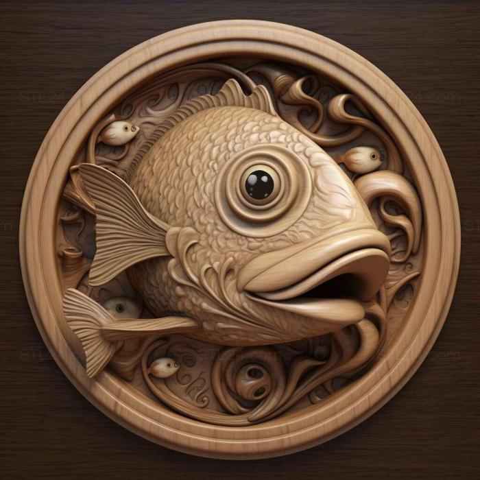 Nature and animals (Bubble eye fish 1, NATURE_1197) 3D models for cnc